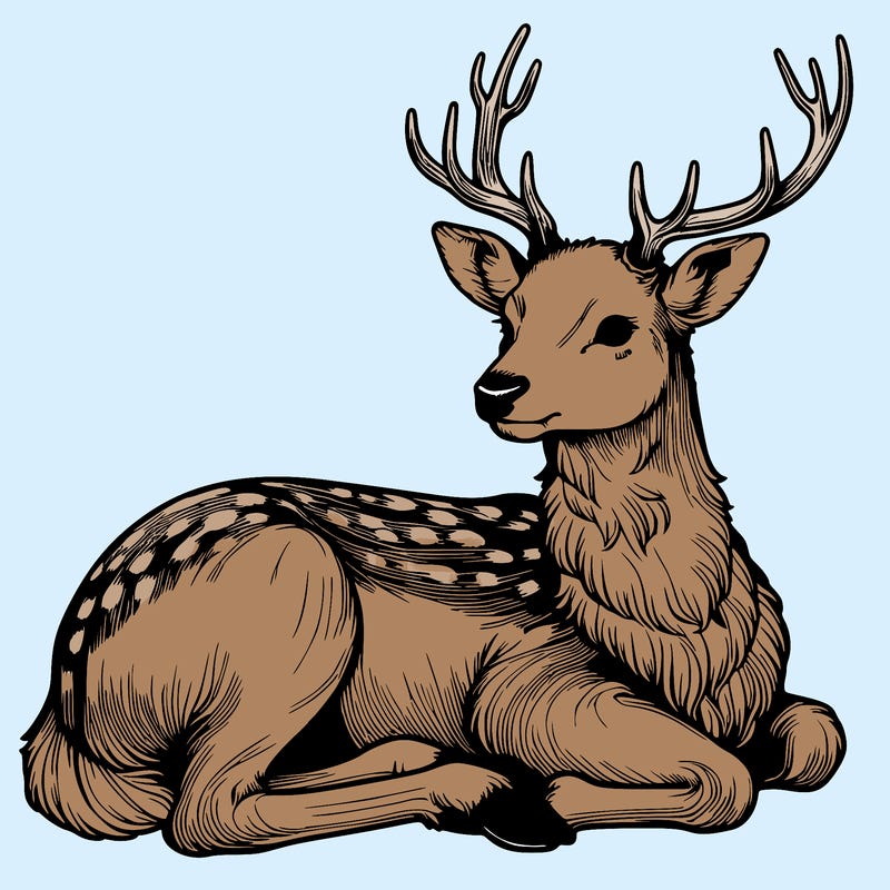 realistic deer with antlers
