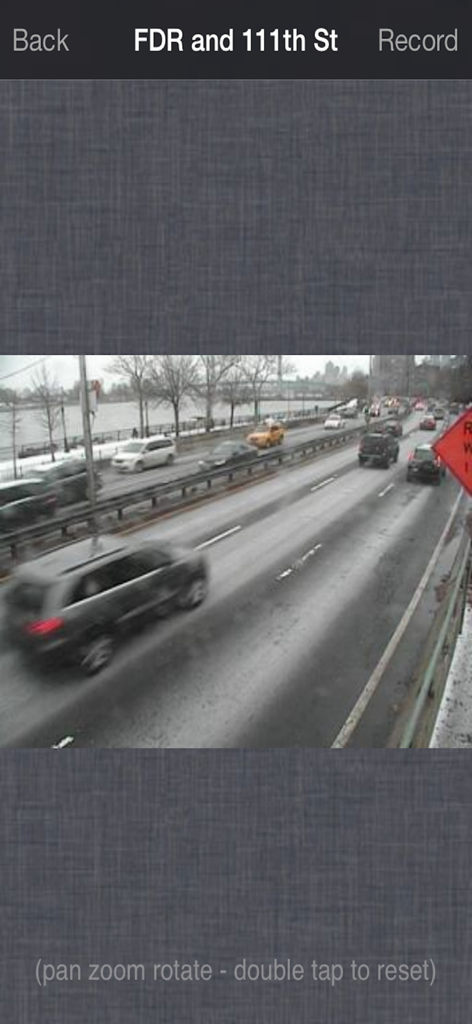Live traffic camera feed of FDR Drive and 111th Street in New York City via the Camster app