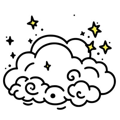 pink starry cloud sky