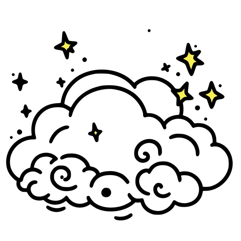 pink starry cloud sky