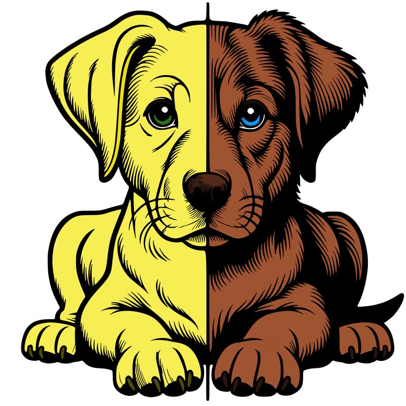 realistic dog split picture