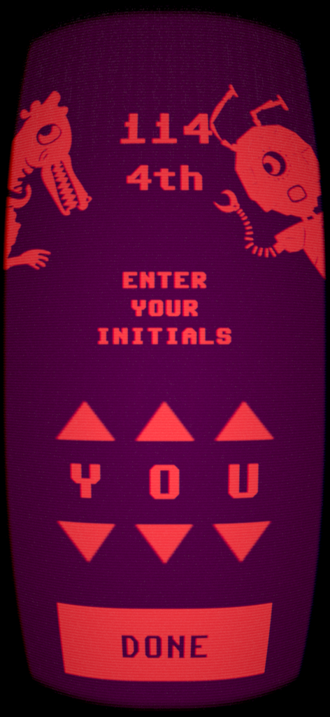 Star Jolt: Retro Space Arcade - Retro arcade style screen for entering player initials in Star Jolt