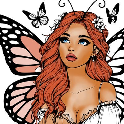 butterfly fairy realistic girl