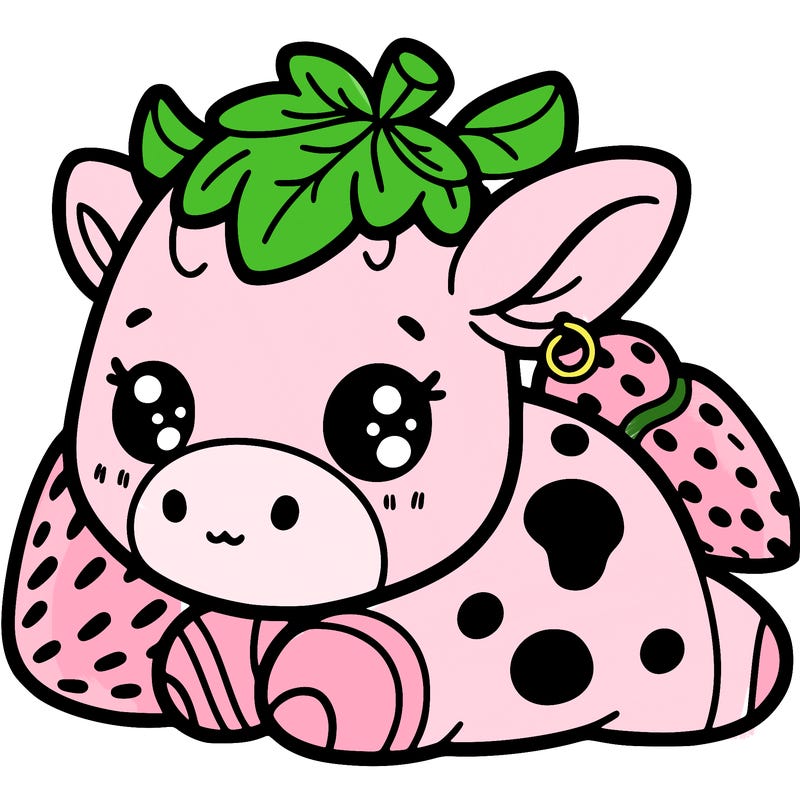 cute strawberry cow