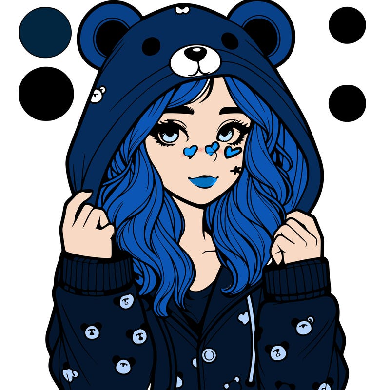 realistic girl in a animal pjs hoodie