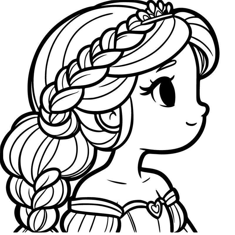 a princess with hair braided to the side