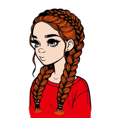 realistic girl with braids