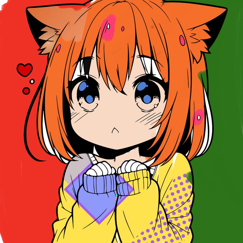 shy anime catgirl