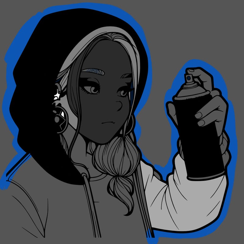 a realistic girl, spray painting