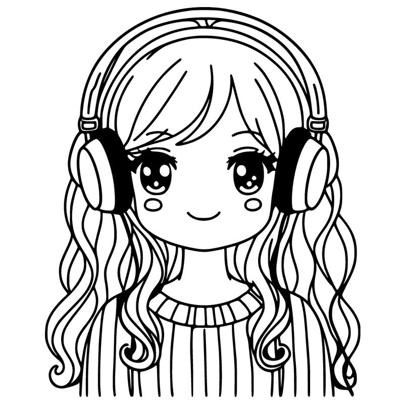 girl with headphones