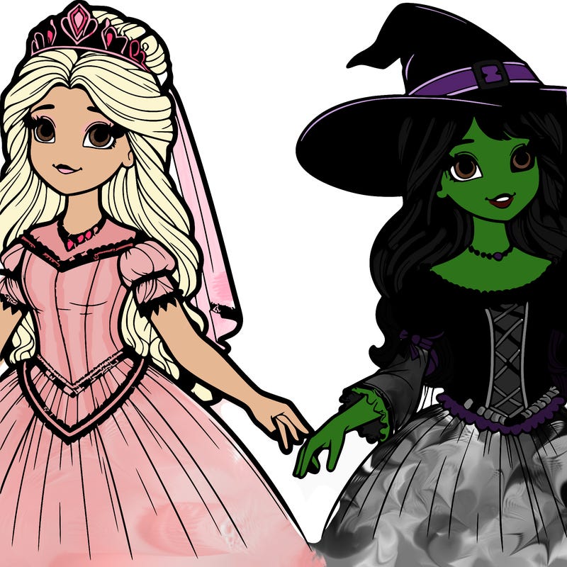 a princess and a witch realistic