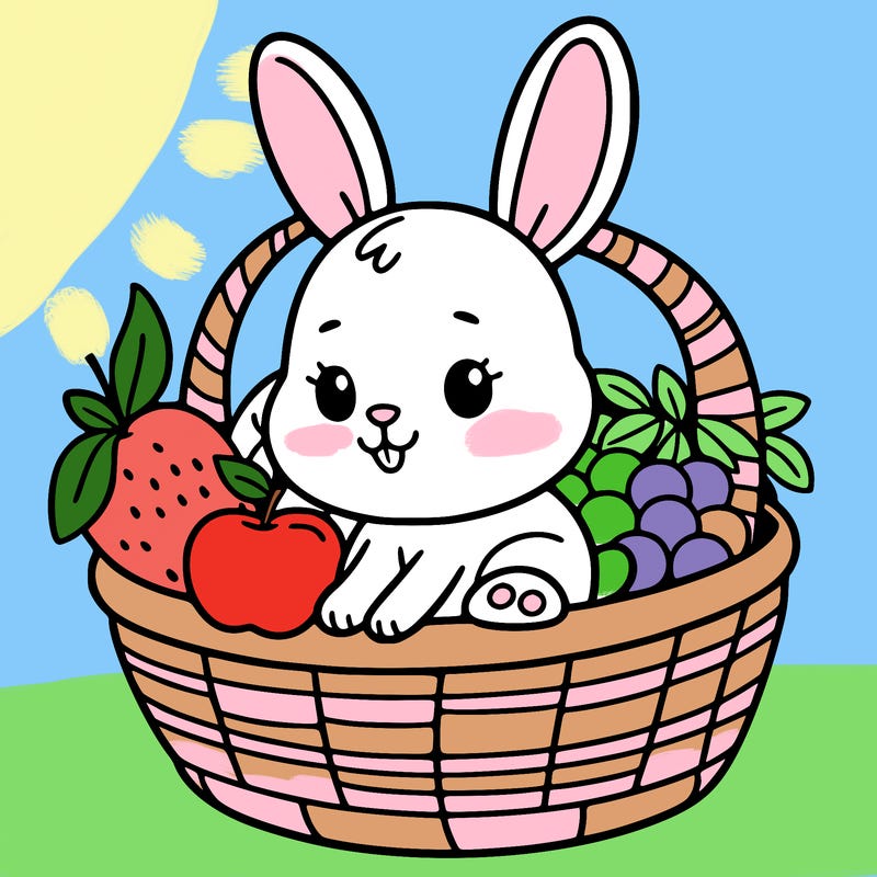 bunny in a fruit basket