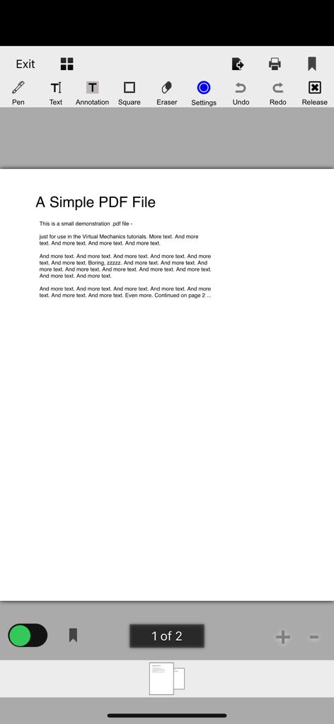 Books Guru app interface showing a PDF document with annotation and navigation tools.