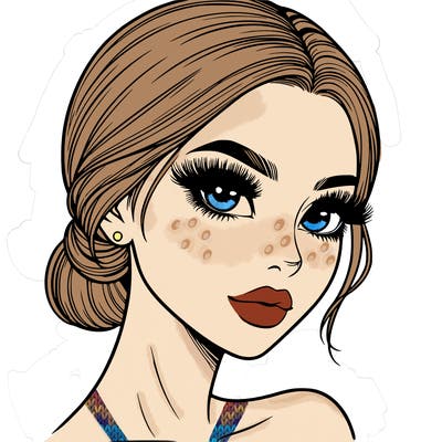 realistic girl with lashes