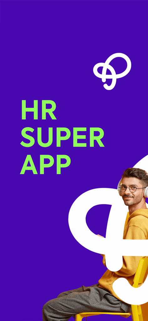 Passgage - Passgage HR Super App marketing banner with lime green text and a smiling worker on a purple background