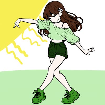 realistic girl danceing