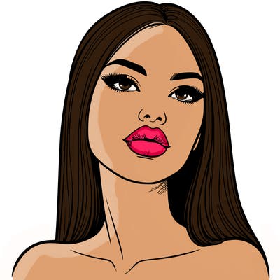 realistic woman with full lips