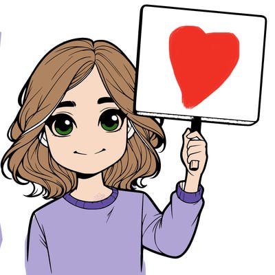 realistic girl holding up a sign