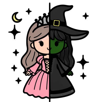 split princess and witch