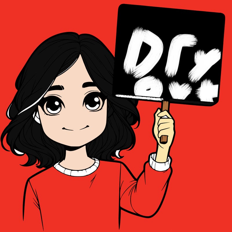 realistic girl holding up a sign