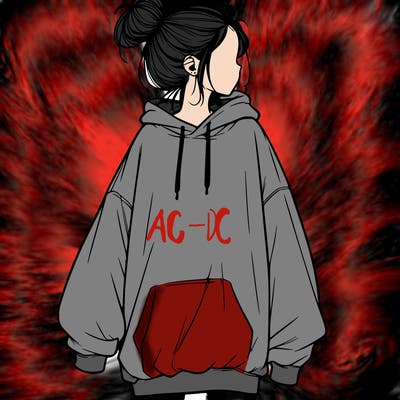 realistic girl with a oversized sweatshirt on and a bun