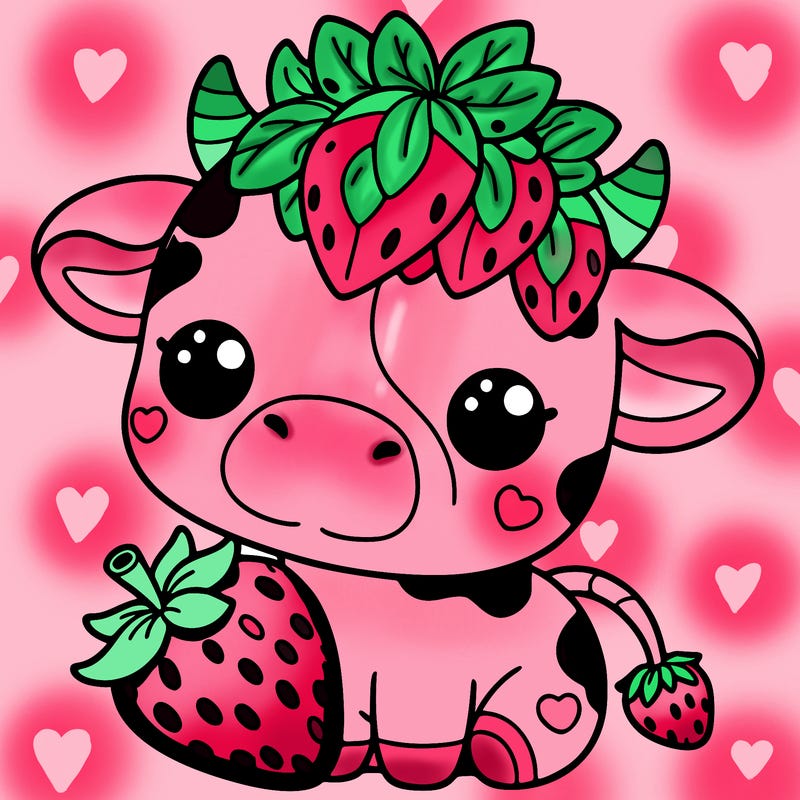 cute strawberry cow