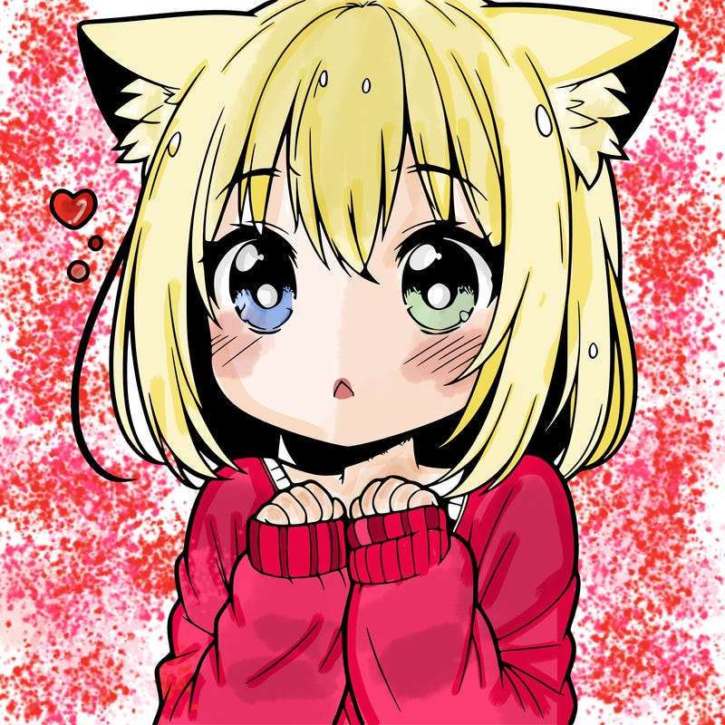 shy anime catgirl