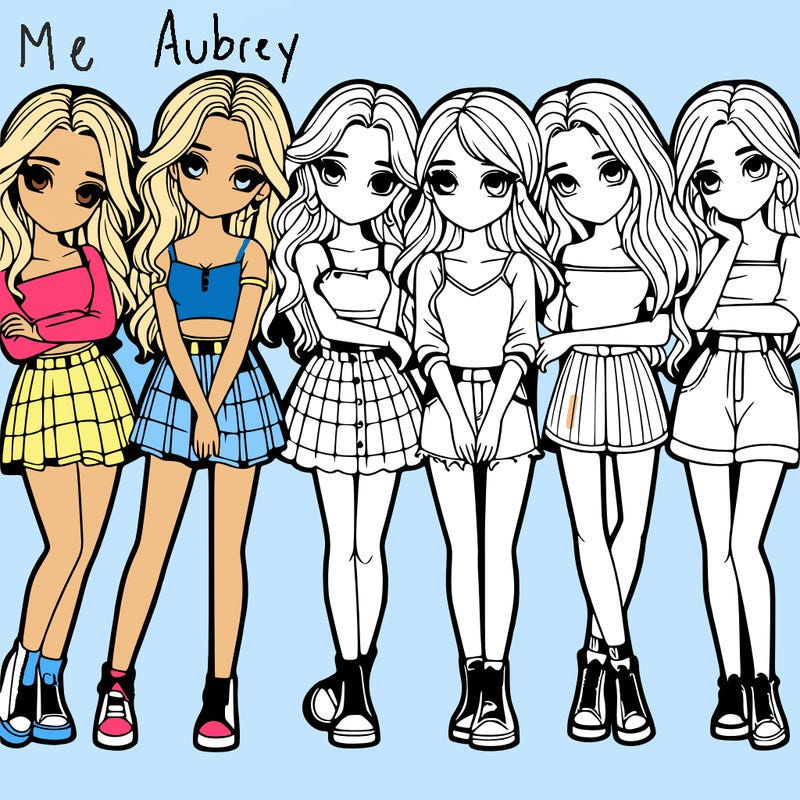 a group of girls realistic