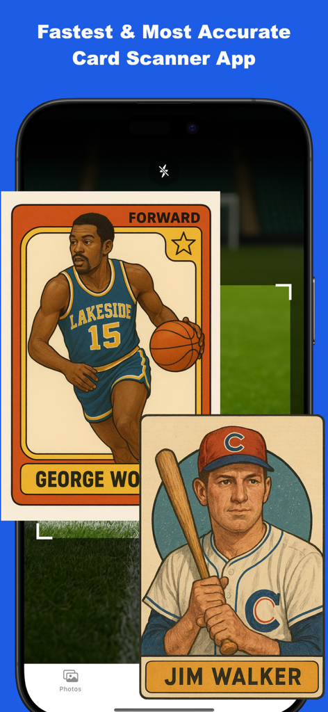 Sports Card Scanner - TCG Scan - Smartphone scanning vintage sports cards with the scanner app