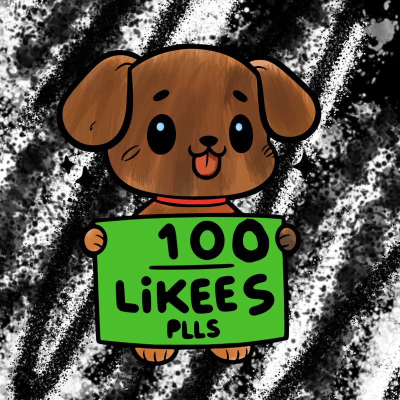 cute dog holding a sign saying 10 likes pls