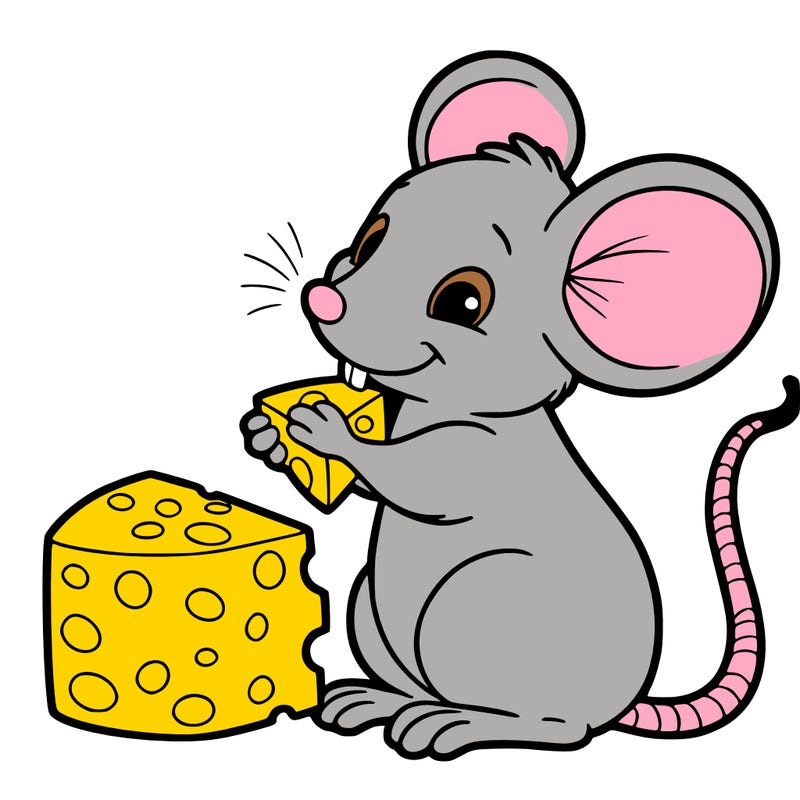 mouse eating cheese