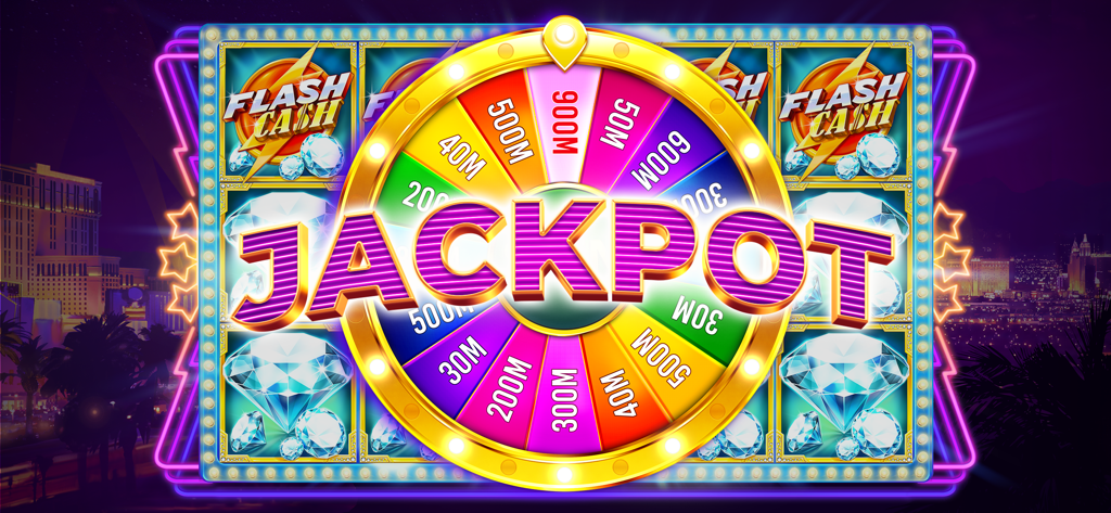 Una vibrante rueda de bonos de jackpot de Gambino Casino Slots con recompensas de monedas virtuales