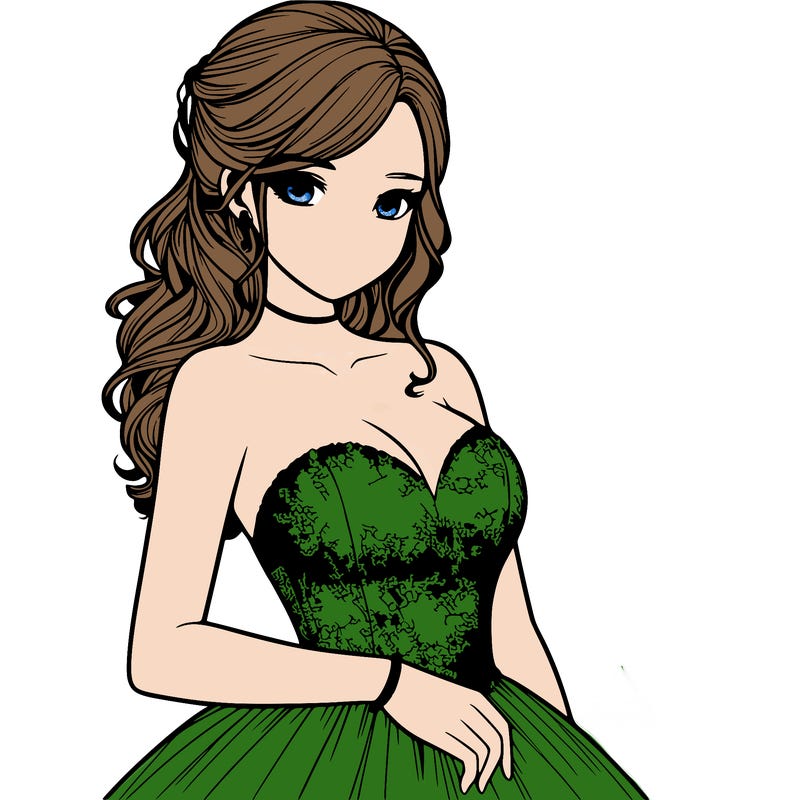 realistic girl in prom dress