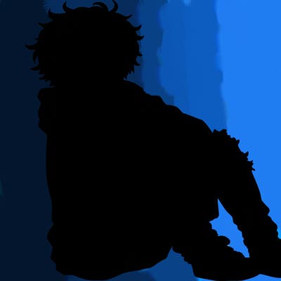 a male hoddie ripped jeans messy hair anime