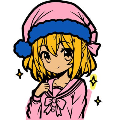 anime girl wearing a santa hat