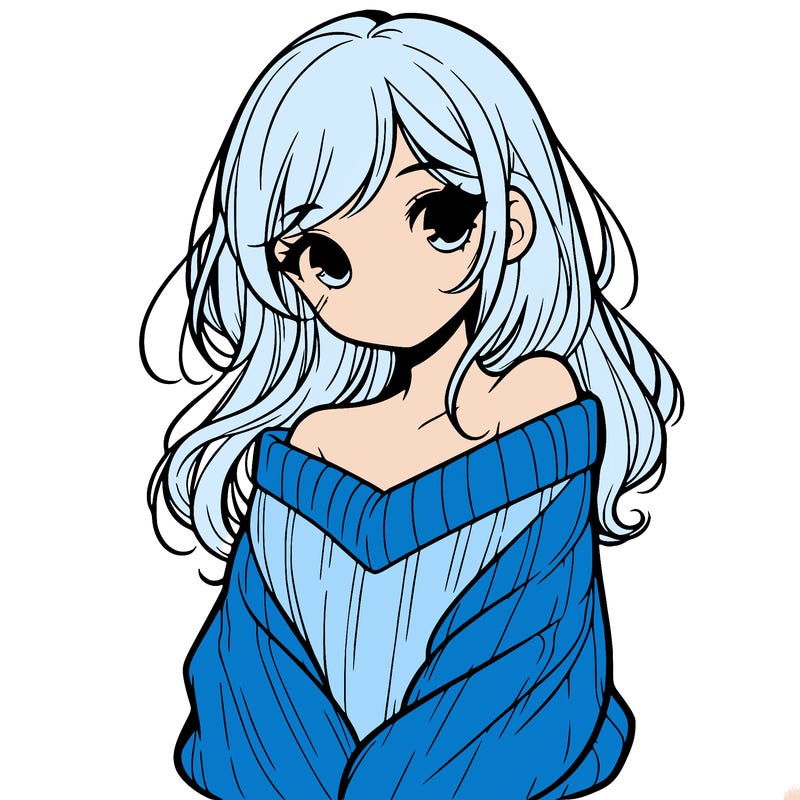 shy pretty girl wearing a sweater that is falling off one shoulder portrait