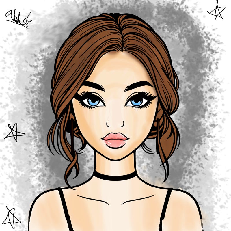 realistic girl with makeup on