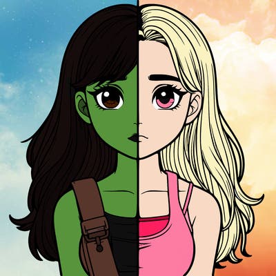 realistic girl split