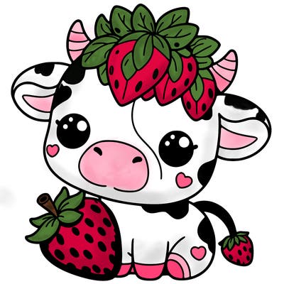 cute strawberry cow