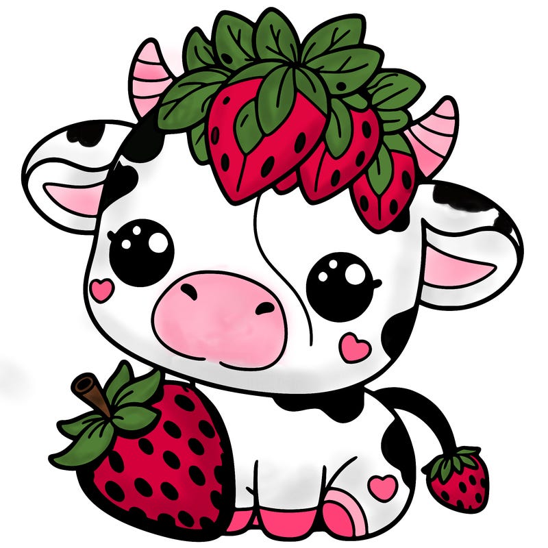 cute strawberry cow