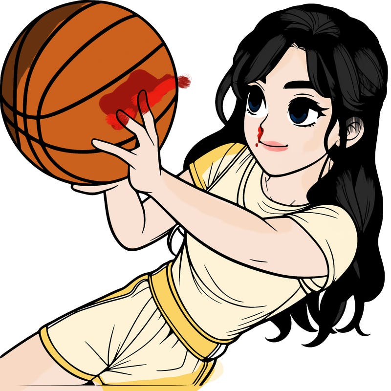 realistic girl playing basketball