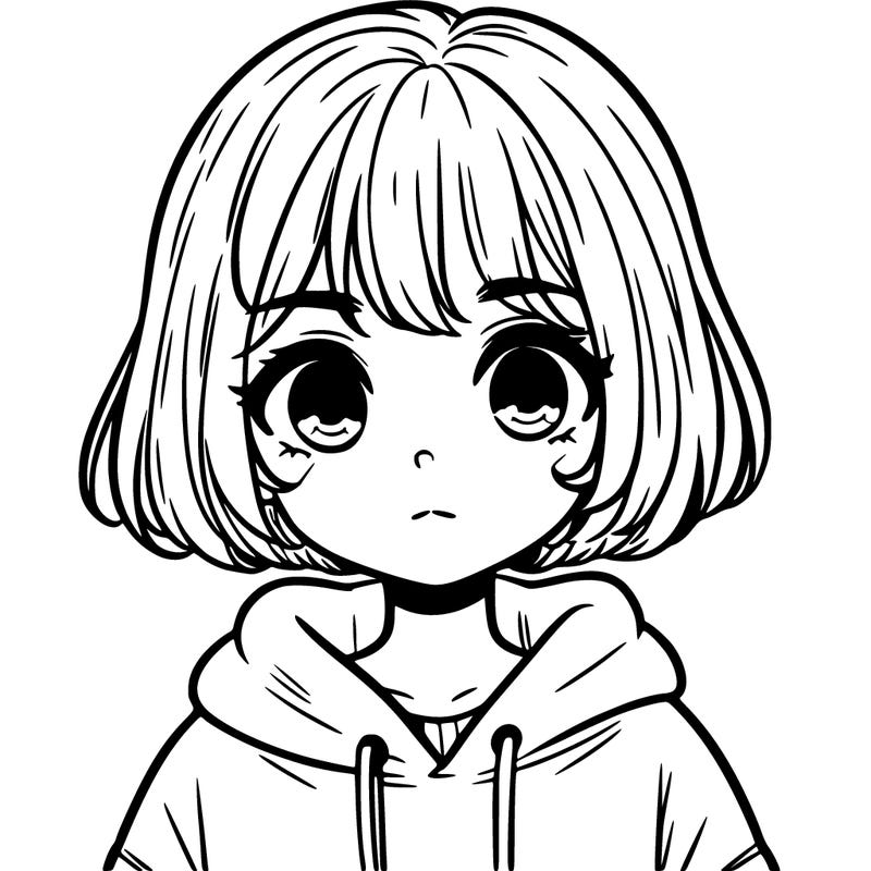 girl with short hair and hoodie
