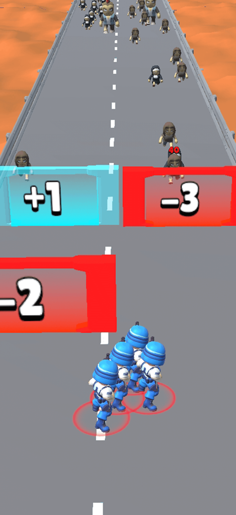 Last Stickman : Zombies War - Stickman army running through math gates towards zombies on a road