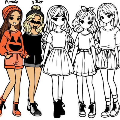 a group of five girls