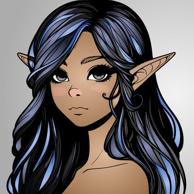 elf girl realistic dark fantasy