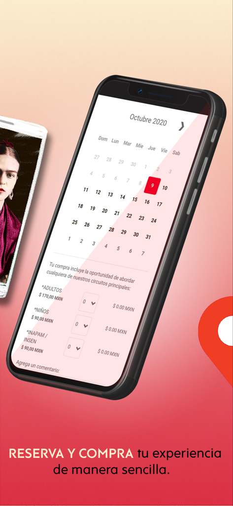 Turibus - Turibus app interface for booking tour tickets with a calendar and price options for different age groups