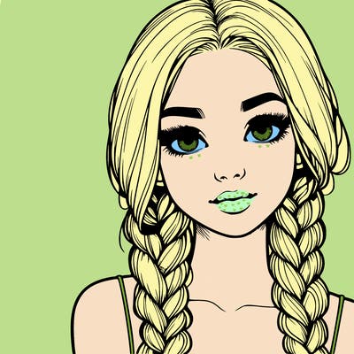 realistic girl with braids