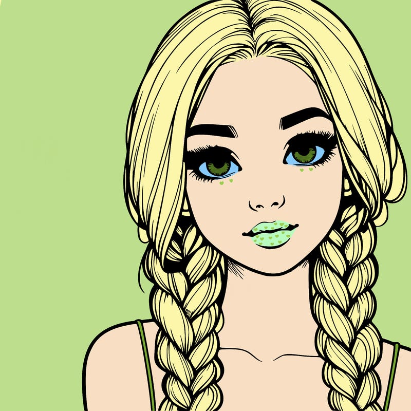 realistic girl with braids