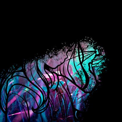 a realistic girl spray painting