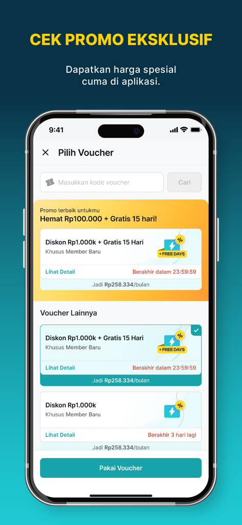 FIT HUB app screen displaying exclusive vouchers and discounts for gym memberships